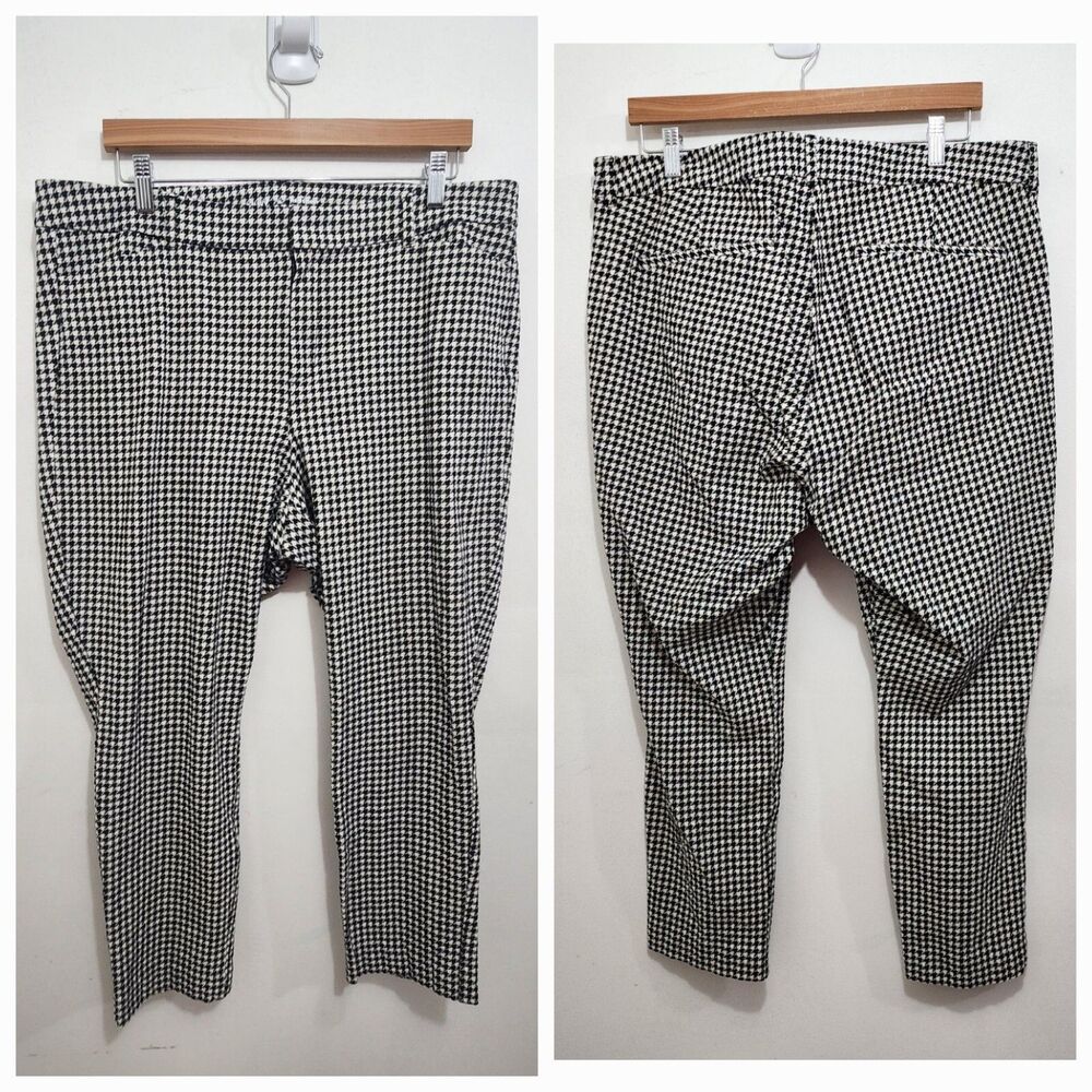 Old Navy High-Waisted Pixie Skinny Ankle Pants Black White Plus Size 18 Stretch